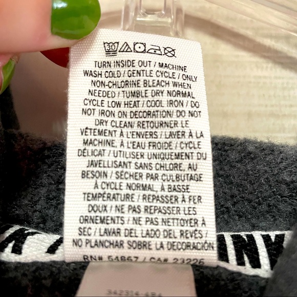 VS Pink Gray Full Zip Up White Stripe Sleeves Hoodie Jacket Sz L - Picture 3 of 5